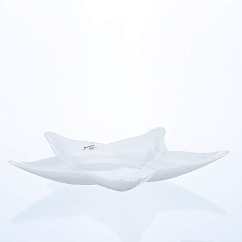 Sandra Rich, Glas- Schale Alabaster Star Plate – White 32cm Glasschale in Sternform. 1 Stück in Weiss. 2230-32-40