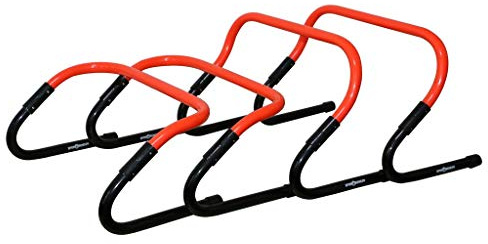 Sporttrend 24® Verstellbare Hürden im 4er Set orange/schwarz | Trainingshürden, Koordinationshürden für Fußball, Football, Hockey, Fitness