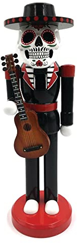 Santa's Workshop 14 Day of The Dead Nutcracker, Black