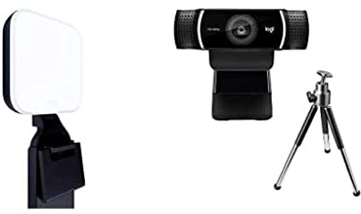 Logitech C922 Pro Stream Webcam + Litra Glow Premium Lumière LED Streaming avec TrueSoft + Yeti Microphone - Black