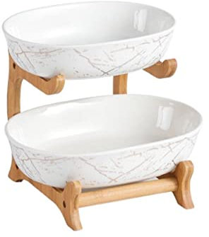 Frutero De 3 Pisos, Frutero De Cerámica De Tres Piso, Cesta De Frutas De Cerámica, Cocina Mostrador Y Organizador Adecuado Para El Hogar, Centro Comercial, Acción De Gracias, Regalo Navideño,B