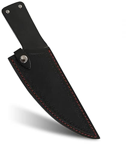 DONGKER 8 Straight Knife Sheath, Leather Vertical Knife Case Belt Holder with Buckle for 8'' Kitchen Chef Knife(without knife)