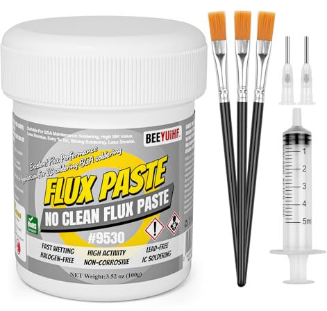BEEYUIHF No Clean Lötpaste Flussmittel, BGA Löt Flussmittelpaste, Elektronik Flussmittel Pasten für BGA/IC/CPU/PCB/SMD Lötzinn (5.15oz/146g)