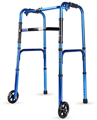 Andador con ruedas plegable con 2 ruedas, marco de ayuda para la movilidad para caminar, liviano y ajustable en altura, reposabrazos para muletas para adultos mayores bariátricos (# 1) Decoration