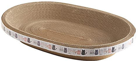 cypreason Katzen Kratzbrett Kratzpappe Ovaler Katzenkratzbretter Kratzspielzeug Katzenkratzbaum Lounge Pappe Kratzcouch Kratzmöbel Verhindert Möbelschäden Kratzbaum Bett Und Lounge