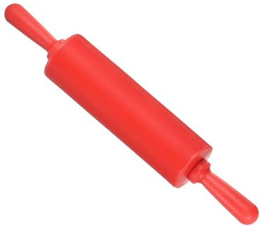 CoCud Silicone Rolling Pins, 11.8 Length, Silicone Non-Stick Ergonomic Handle Fondant Dough Roller Red - (Applications: for Baking DIY Projects)