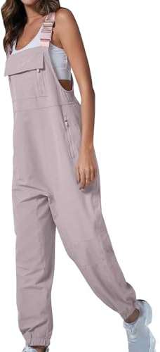 Work Overalls for Women Loose Fit Adjustable Straps Cargo Jumpsuit Work Utility & Safety Dungarees & Coveralls Ladies Casual Bib Rompers with Zippered Pockets Hiking Playsuits Suspender Long Trousers