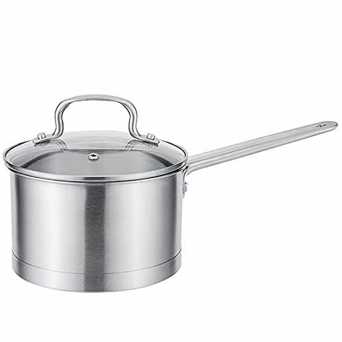 EliteBloom Milk Pot/Soup Pot/Instant Noodle Pot Stainless Steel Uncoated Not Easy to Stick Baby Food Supplement Hot Milk Porridge (Size : 18Cm) (18Cm)