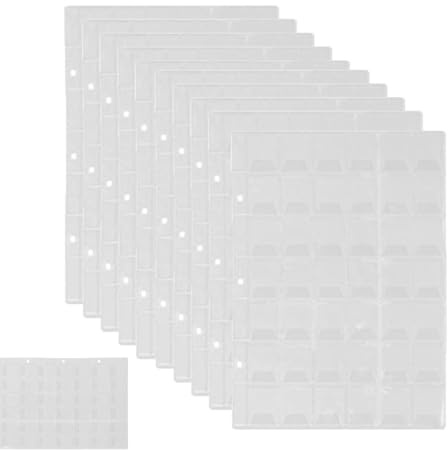 Münzsammelseiten, 15,2 x 17,8 cm, 3 Löcher für Münzalbum, Sammelmappen, Schutz für Medaillon, Münzen, Briefmarken, Währungen, Sammelzubehör, 52 x 200 mm, 10 Blatt