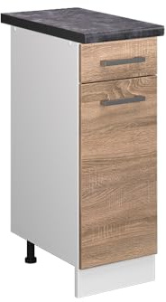 Vicco Küchenunterschrank R-Line, Schubladenschrank für die Küche, Sonoma/Weiß, 30 cm, AP Anthrazit