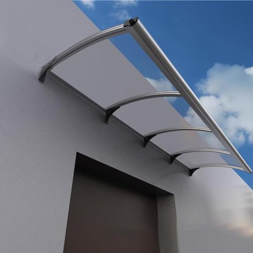 Window Awning Door Canopy Awning,Window Rain Shelter Cover Outdoor Garden Shade Shelter Windproof Polycarbonate Porch Awning,UV Rain Snow Protection (80x80cm/32inx32in)