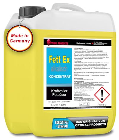 Fettlöser Fettentferner hoch alkalisch 1 X 5 Liter Kanister Eiweißlöser