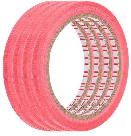 sourcing map 4 rollos de cinta de tela para arnés de alambre, 6 mm x 20 m, tela de 0,2 mm de grosor, cinta adhesiva resistente al calor para costuras de alfombras, cable fijo, color rosa