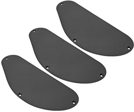 3 Stück Bassgitarren Rückplatten Einlagig Schwarz aus Kunststoff | Bühnenauftritte, Einfache Montage, Schützende Funktion, Modern im Stil, Passend für Bassgitarre
