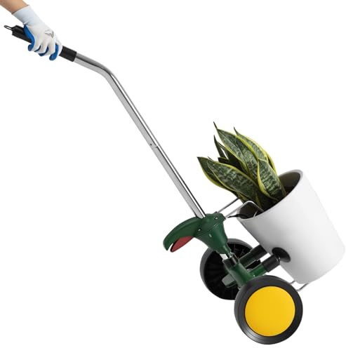 VEVOR Diable de Transport pour Plantes en Pot, Chariot Déplace Pots de Fleurs de Jardin Robuste, avec Bras à Griffes Réglable, Capacité Charge 65 kg, Verrouillage Sécurisé, pour Intérieur, Extérieur