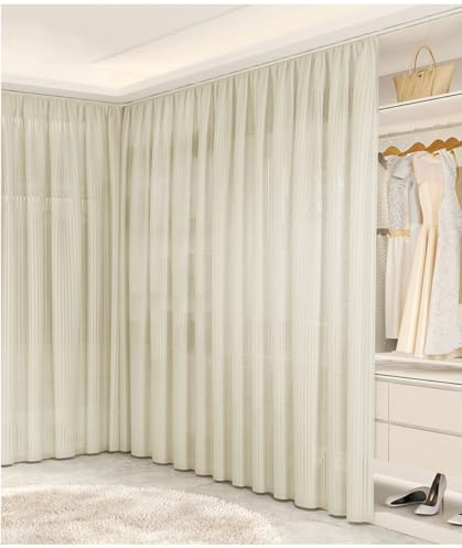 Tende Antipolvere per Cabina Armadietti, Tenda Divisoria per Interni Armadio Sottolavello Cucina Bagno Scorrevole Decorativa Privacy Oscuranti Aperto Autoadesiva 2 Pezzi