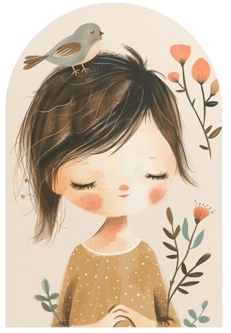 DEQORI Carta da parati da parete ad arco rotondo, autoadesiva, 60 x 90 cm, motivo affondato nel pensiero, tela tessile, rimovibile, decorativa e indeformabile, per soggiorno, ufficio, corridoio o