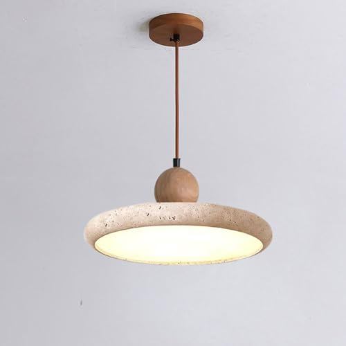 Lámpara Colgante de Piedra Natural, Ajustable, con Cuenco de Travertino Francés, para Dormitorio, Sala de Estar, Wabi Sabi, 28 W, Led, Moderna Lámpara Colgante de Cocina Escandinava.