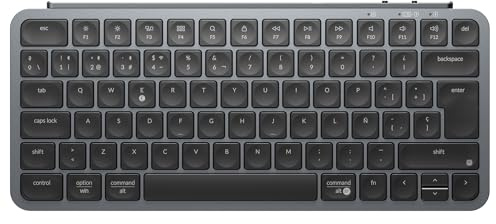 Keychron B1 Pro Clavier sans Fil Ultra-Mince,75% Clavier QWERTY Espagnol,Clavier Custom Programmable Bluetooth/2,4 Ghz/Filaire, Touches Silencieuses pour Mac/Windows - Gris Sidéral