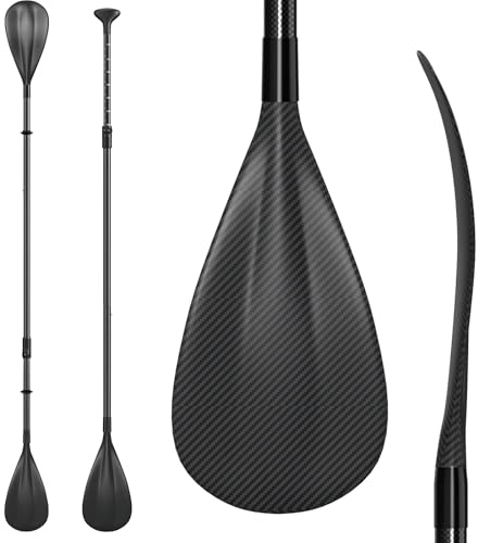 Awstrokine 2-in-1 SUP Paddel [Carbon oder Aluminium], 4-teilig faltbar & verstellbar, mit verstärkten PP-Blättern, für Kajak und Stand Up Paddle Board