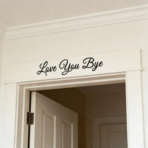 Wasise Love You Bye Above Door Sign - Love You Bye Sign, Black Letter Sign Wall Art 30cm X 8cm, for Living Room Comes Hallway Stairs with Double Sided Strong Tape, Black Wall Art Home Decoration