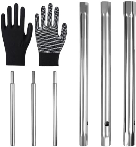 WANTOUTH 6 tlg Rohrsteckschlüsselsatz Metrisch 8x9mm 10x11mm 12x13mm Steckschlüsseln & Drehstift Drehdorn Rohrsteckschlüssel Satz für Wasserhahn Spüle Installation Reparatur Werkzeugstahl mattiert