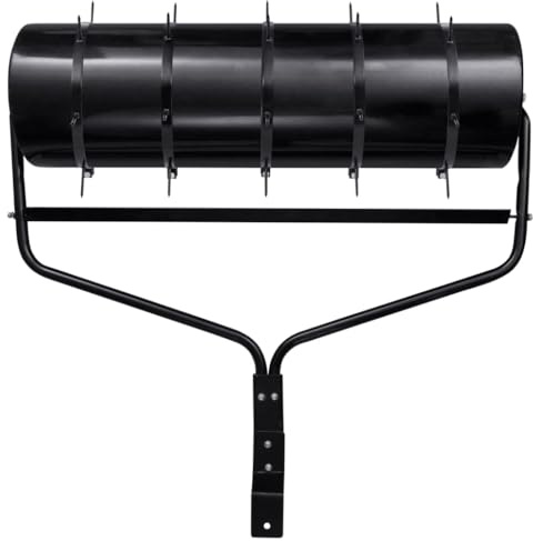 Lumanois Rodillo de césped de Arrastre con Abrazaderas aireadoras Hierro Negro 63 L, Casa y jardín Jardín Jardinería Herramientas de jardín Rodillos para césped, Crema, 19.75kg