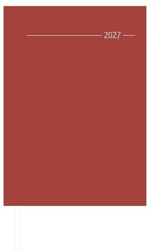 Wochenplaner Tucson rot A5 128 Seiten 2027: Wochenkalender A5 (15x21 cm) mit 1 Woche auf 2 Seiten, Tucson-Einband, Zeiteinteilung 7-22 Uhr, Monatsübersicht & Notizbereich für Arbeit & Studium