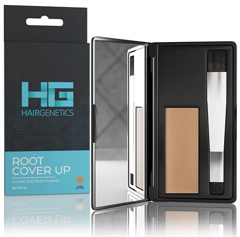Hair Genetics Ansatzpuder - Graue Haare Abdecken, Haaransatz Puder Zum Kaschieren, Sofortige Natürliche Abdeckung, Einfache Anwendung, Integrierter Spiegel, Für Männer Und Frauen (Dunkelblond)