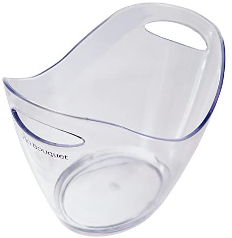VB VIN BOUQUET Transparent 2 Bottles Ice Bucket Secchiello portaghiaccio Trasparente per 2 Bottiglie, ABS