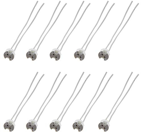 SeKi MR16 (GU5,3) - Fassung Sockel mit Anschlusskabel für LED- und Halogenleuchten; 10er Set, Weiss