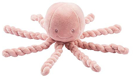 Nattou 877541 Kuscheltier Oktopus, Für Neugeborene und Frühchen, 23 cm, Lapidou, Altrosa