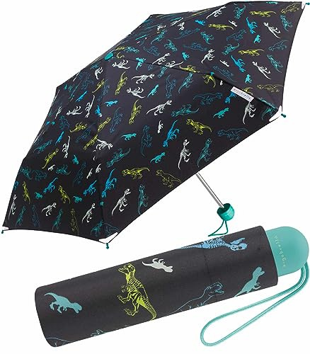 happy rain Ergobrella Kinder-Taschenschirm mit reflektierenden Elementen razortooth dinosaur