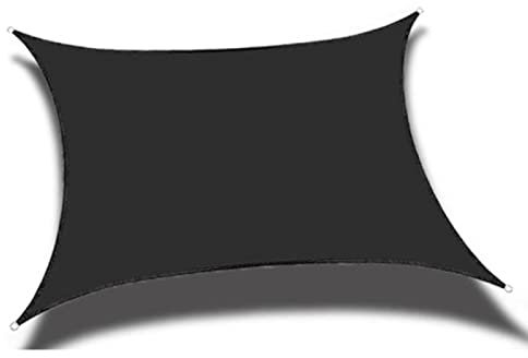 HIONRE Vela Ombreggiante Anti-UV 95%,Fiocco in Tessuto Oxford Impermeabile, Vela Parasole per Esterni, Nera, 3,6 × 3,6 m,Protezione Raggi UV Vela Tenda
