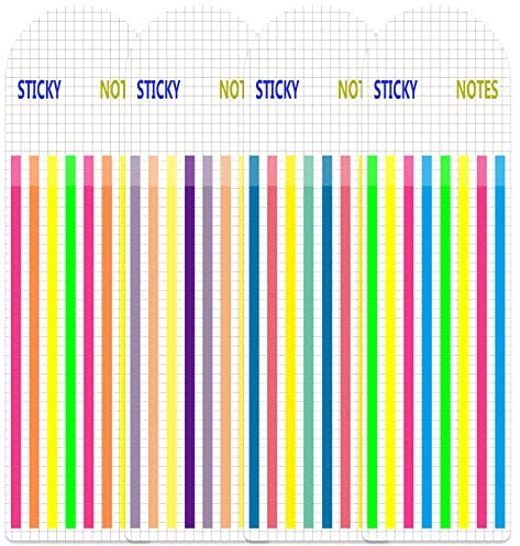 640pcs Sticky notes,Book tabs,Marques pages,Index Tabs,Marque page adhesif,Annotation livre,Marque page Bandes fluo,Marqueurs Adhésifs,Page longue Onglets D'Index,4 Sets 8 couleurs,140 * 5mm
