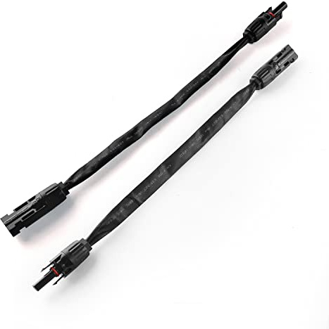 plenti SOLAR 1 Paar Solarkabel Fensterdurchführung 35cm Flach mit Stecker und Kupplung Solar
