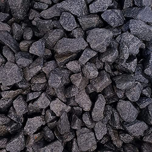 Elixir Gardens Decorative Black Basalt Stones Pebbles Gravel Chippings Cobbles Slate Paddlestones Aggregate Various Sizes 1kg-1000kg | (10kg, Black Basalt)