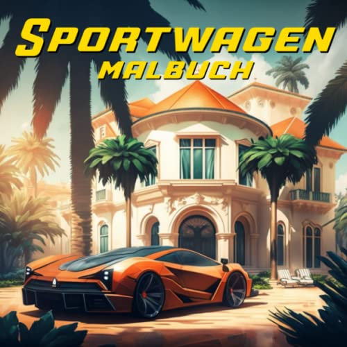 Sportwagen Malbuch: Einzigartig Sammlung von Supersportwagen, Entspannungs Malvorlagen für Kinder, Teenager oder Erwachsene