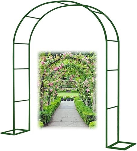 Arche Jardin Aluminium Largeur, Arche À Rosiers Métal, Filet À Plantes Grimpantes, Filet de Treillis, pour Récolte de Concombres, Légume, Vignes, Plantes Grimpantes,Vert,120x220x40CM