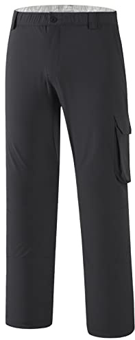 Bassdash Pantaloni Cargo da Pesca da Uomo Resistenti all'Acqua ad Asciugatura Rapida Leggeri UPF 50+ per Escursioni all'aperto Pantaloni Elastici in Vita FP05M