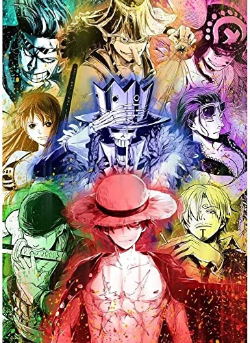 LORDOS Diamond Painting,One Piece Anime Poster Diamant Painting Bilder,DIY Cross Stickerei Malerei Kits,Wohnzimmer Schlafzimmer Büro Wand Und Eingang Dekoration 40x60cm
