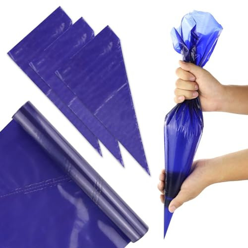 Lot de 22 poches à douille épaisses et durables de qualité supérieure - Grandes poches à douille épaisses et durables - 53,3 cm - Faciles à utiliser - Pour décoration de gâteaux et desserts (bleu