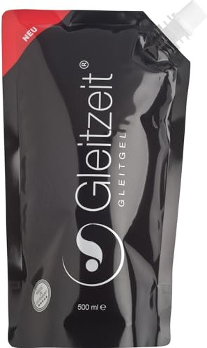 Gleitzeit® Gleitgel Wasserbasis Männer sensitiv Nachfüllpack 500ml – Gleitmittel hautfreundlich, geruchslos, nicht klebrig - Farb- sowie Duftstofffrei - Intimgel