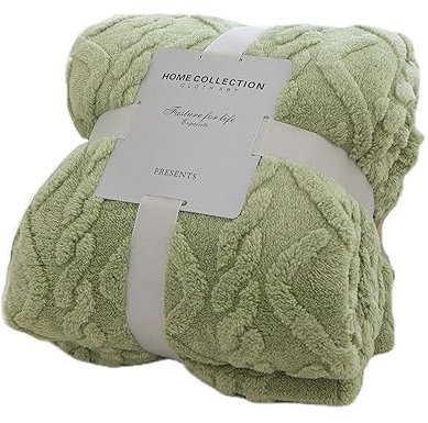 HUIEYE Coperta in Pile, Coperta in Velluto Taffetà,Morbida e Calda Coperta Neonato,In Velluto Corallo, per Quattro Stagioni e Coperte da Letto, per Culla e Letto e Divano,70x100cm(Verde)