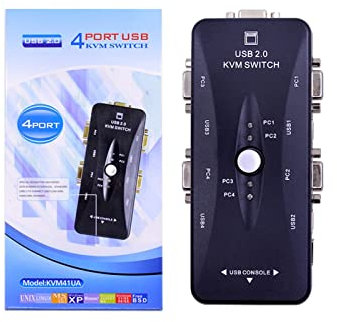 KLVN 30 pz 4 Porto. USB 2.0 KVM VGA/SVGA Switch Switcher manualmente per la Tastiera Mouse Monitor Adapter 4 Computer Utilizzare 1 Monitor