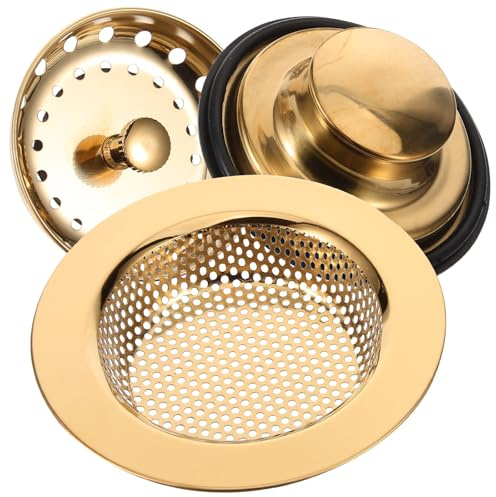 jojofuny Tapón De Fregadero Cocina Acero Inoxidable Y Goma Filtro Colador para Drenaje Recogedor De Restos Evita Fugas Mantiene Limpieza