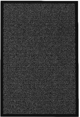 KAV Non-Slip Washable Door Mat Dirt Trapper - Durable Indoor Outdoor Rug - Perfect Dust Absorbent Rug for Home, Kitchen & Bathroom Mat, Front Door Decor - (60x90) cm / (1.97x2.95) ft - Black