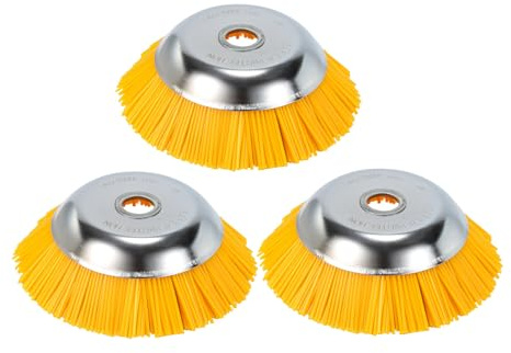 Gimisgu Unkrautbürste Profi Wildkraut Fugenbürste Stahl Rundbürsten Fuer 200x25,4mm Wildkrautbürste Weed Brush für Motorsense Unkrauttrimmer Garten Zubehör（3STK）