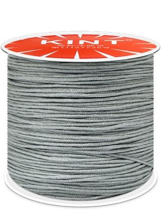 Whakano Filo di nylon 0,8mm, corda macramè, corda di nylon per perline, corda macramè per bracciali intrecciati, creazione di gioielli, collane, macramè, confezione regalo, grigio argento