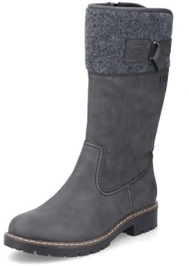 Rieker Stivali classici da donna Y9190, stivali da donna, idrorepellenti, riekerTEX, Grigio 45, 41 EU